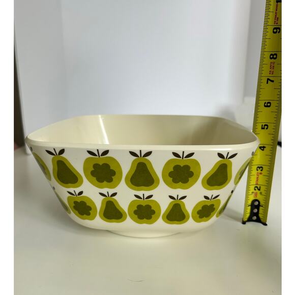 Orla Kiely x Target Square Large Green Pears & Apples Melamine Serving Bowl - Picture 4 of 6